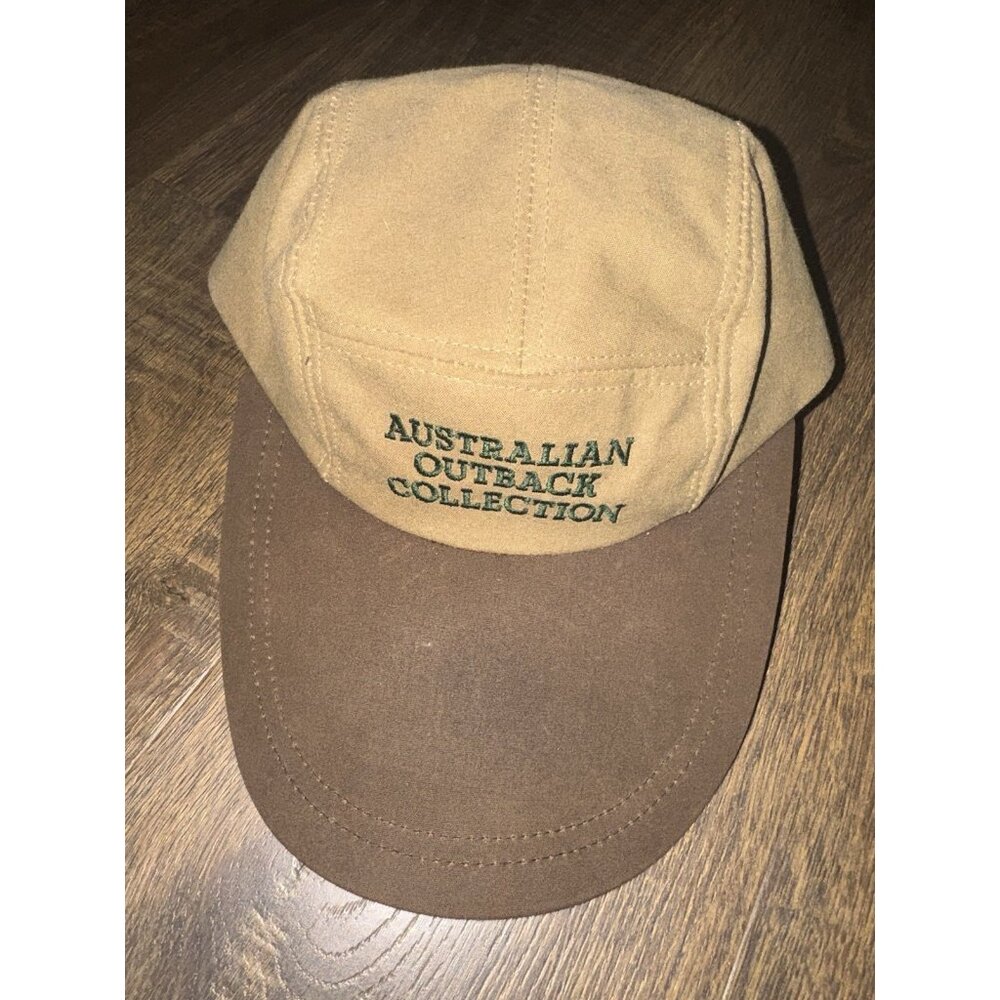 Vtg Australian Outback Collection Hat Brown Long Billed Cap OSFA